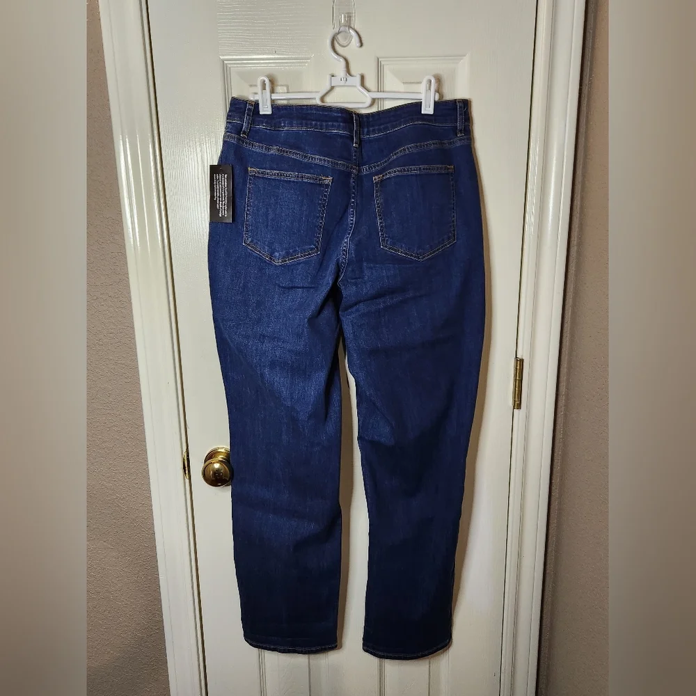 LOGO by Lori Goldstein Dark Blue Boyfriend Jeans. Size 10. NWT - Picture 2 of 9